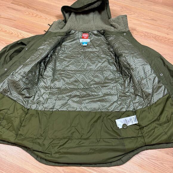 Columbia Jacket Womens Medium Green Thermal Coil Faux Fur Coat Parka Ski Snow - Picture 8 of 9